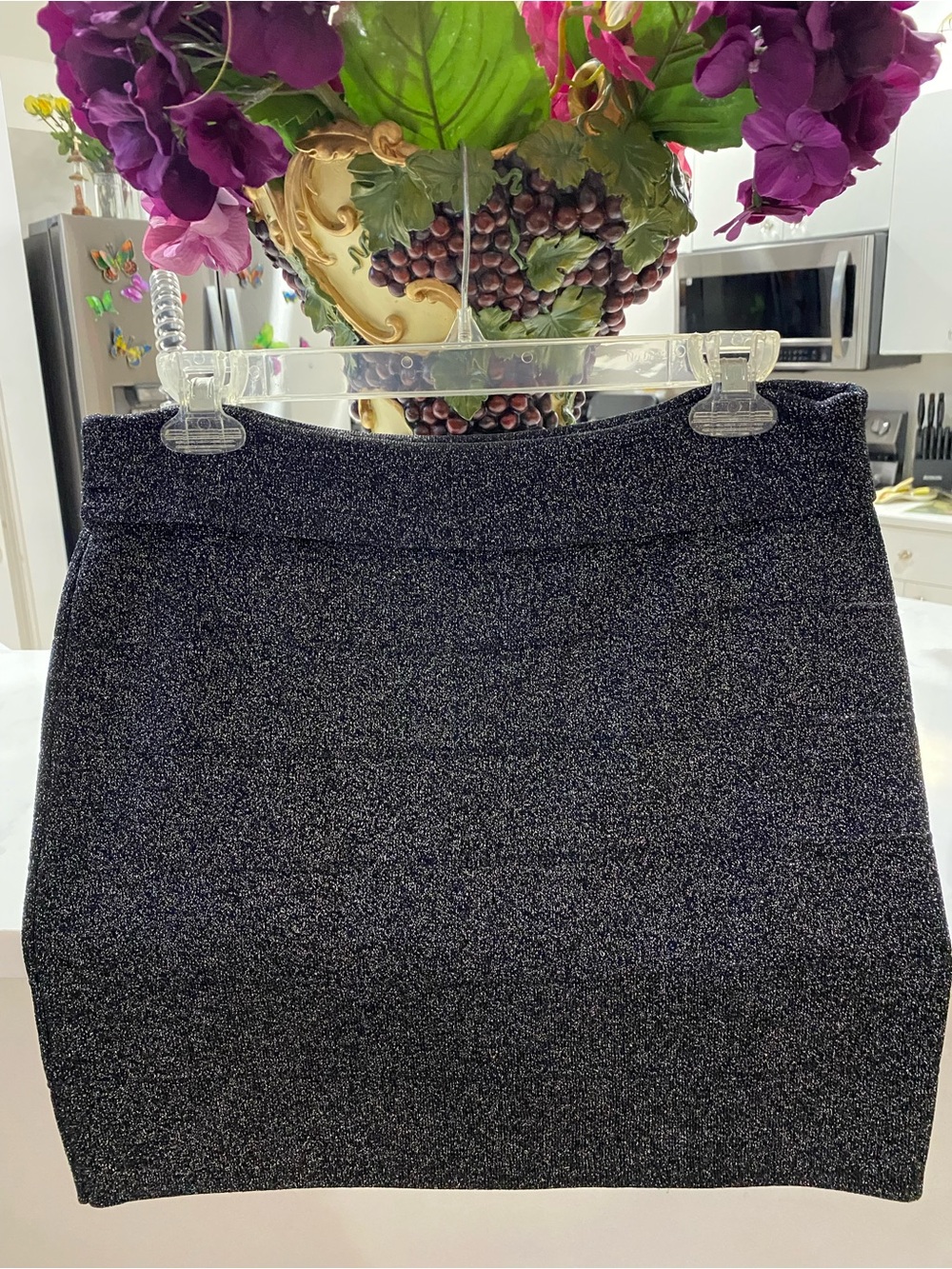 Rock & Republic Black Sparkle Pencil Skirt